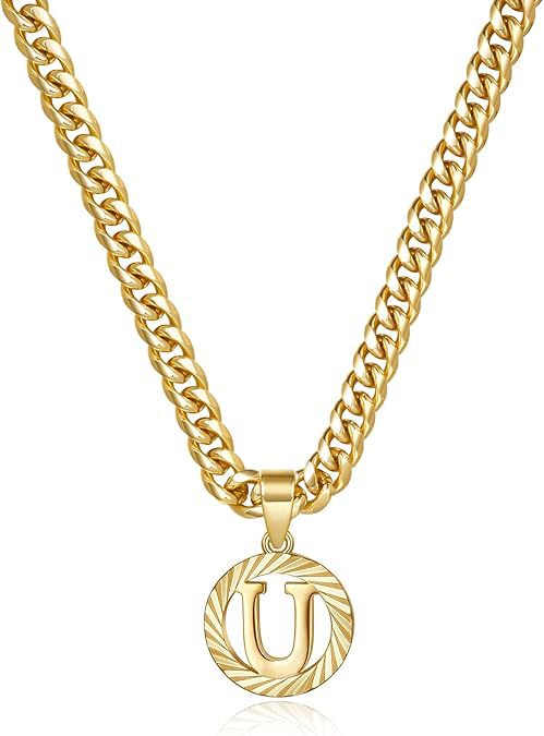 Hollow Letter Pendant Necklace