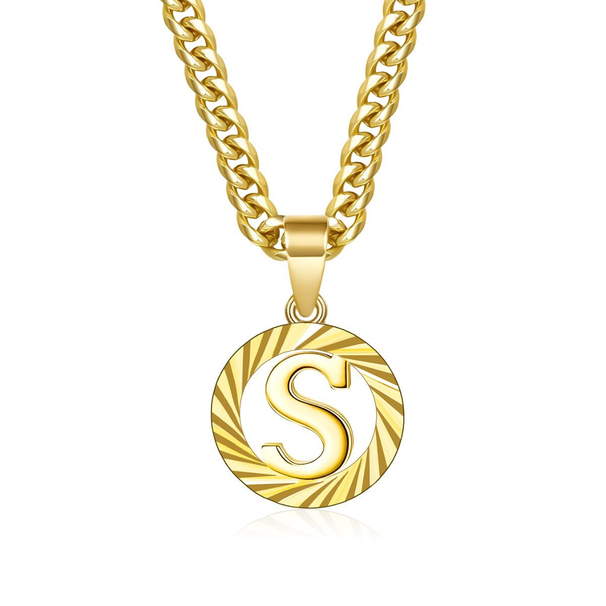 Hollow Letter Pendant Necklace